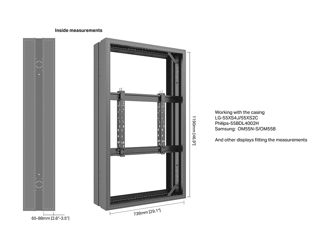 M Pro Series Enclosure 55 High Brightness Frame Black Multibrackets