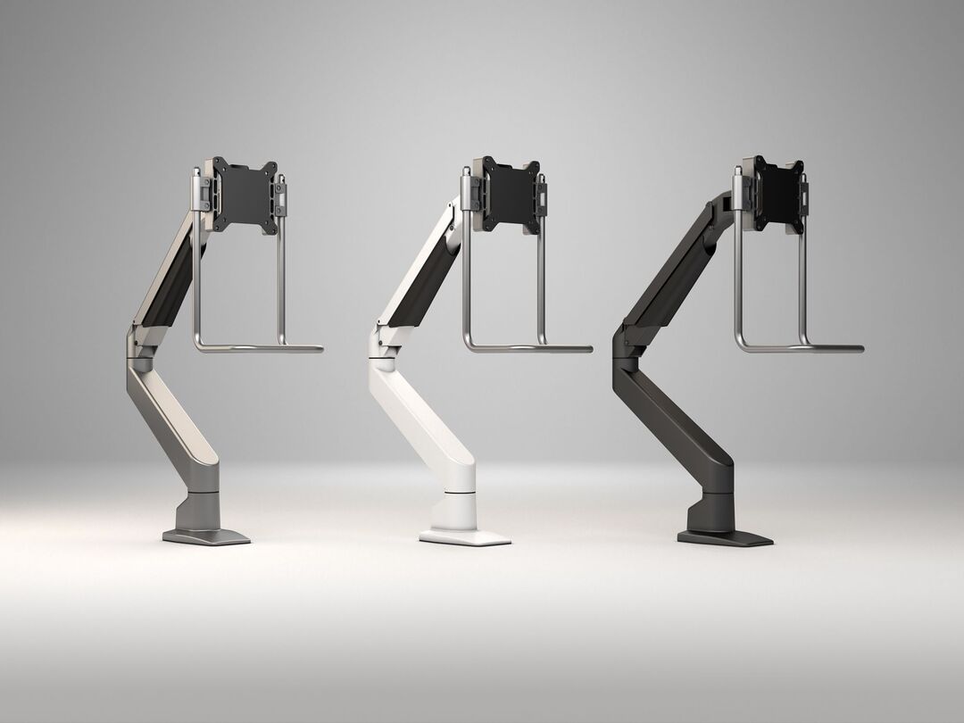 M VESA Gas Lift Arm Single Silver w. handle - Multibrackets M VESA Gas Lift Arm Single Silver w. handle - Multibrackets