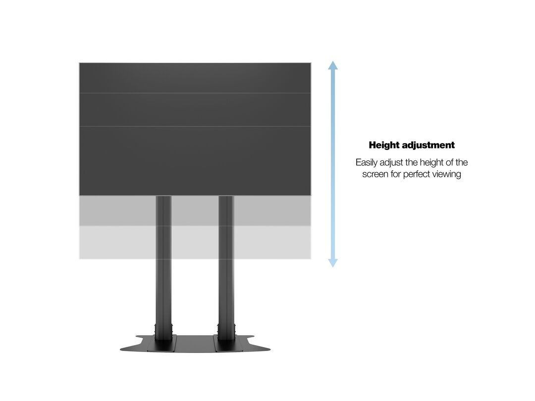 M Public Display Stand 210 Dual Pillar Floorbase Black - Multibrackets