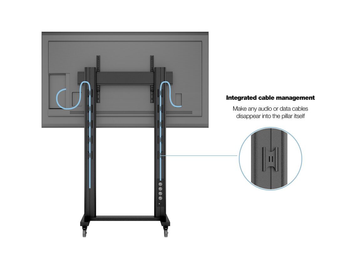 M Public Display Stand 210 Dual Pillar Wheelbase Black - Multibrackets