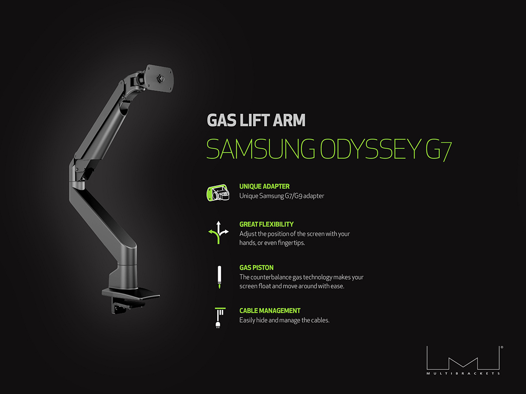 M Gas Lift Arm Samsung G7 Single Black - Multibrackets