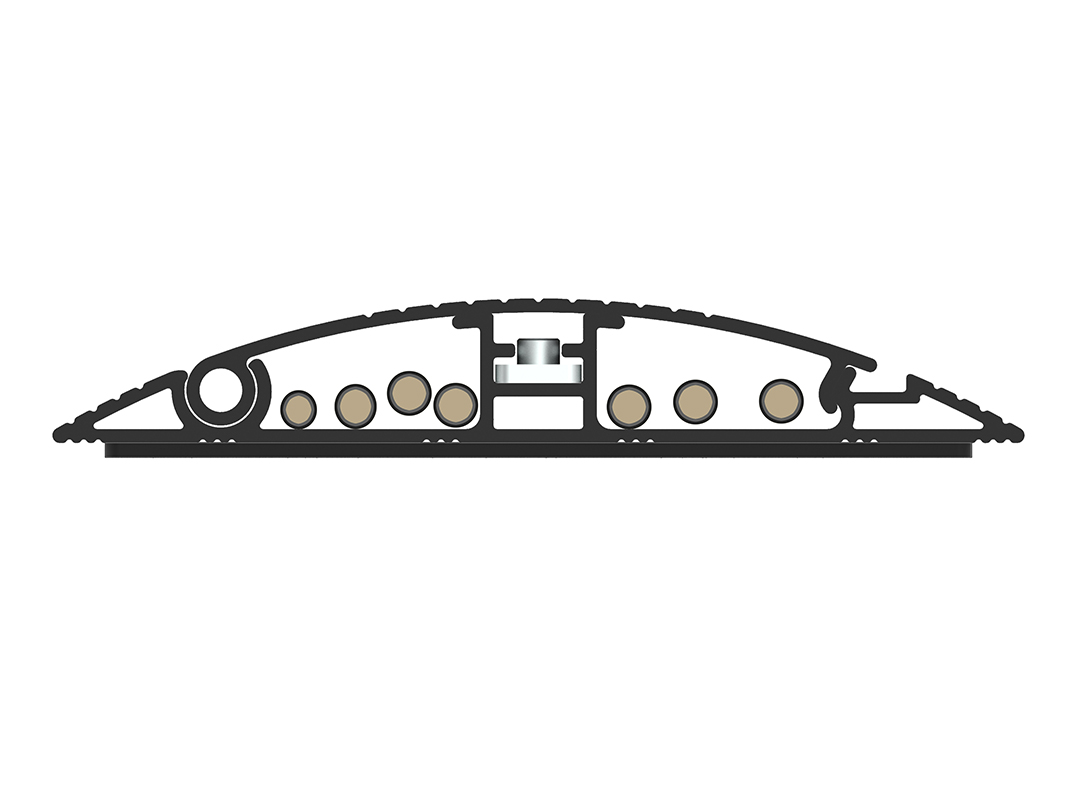 M Cable Cover Floor Aluminium 139mm-W 1100mm-L - Multibrackets