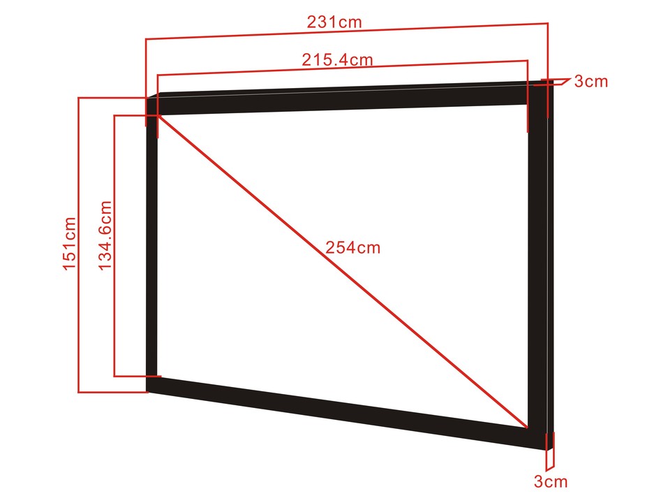 M 16:10 Framed Projection Screen 215,4x134,6, 100