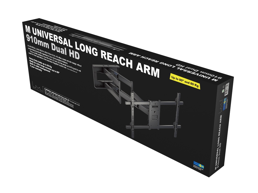 M Universal Long Reach Arm 910mm HD Dual Multibrackets