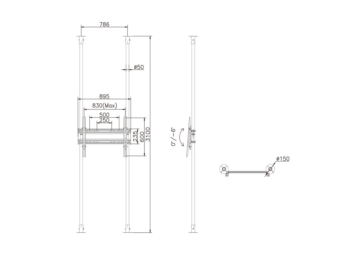 M Floor to Ceiling Mount Pro MBFC2P1UHD - Multibrackets