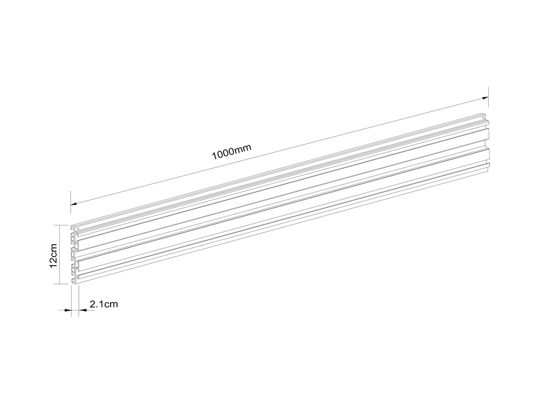 M Pro Series - Single Screen Rail 100cm Black - Multibrackets